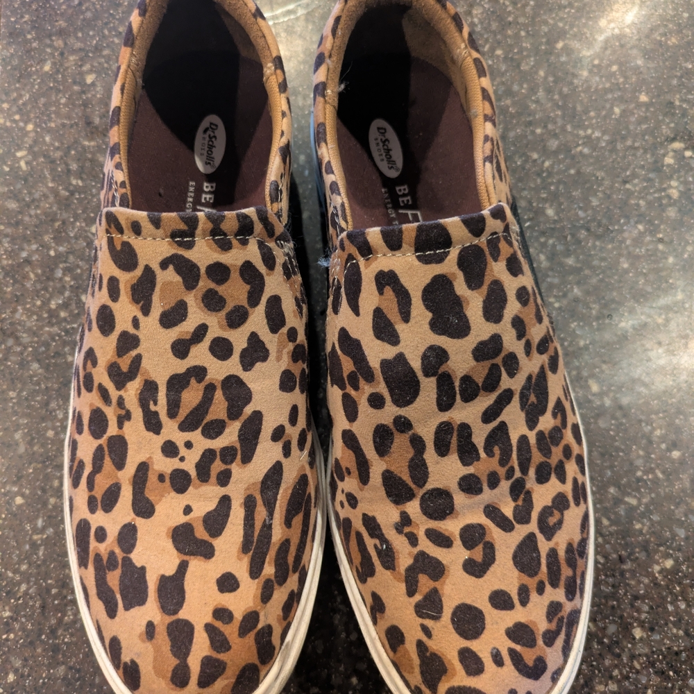 Dr. Scholl's Leopard Print Slip-On Sneakers in Tan and Black
